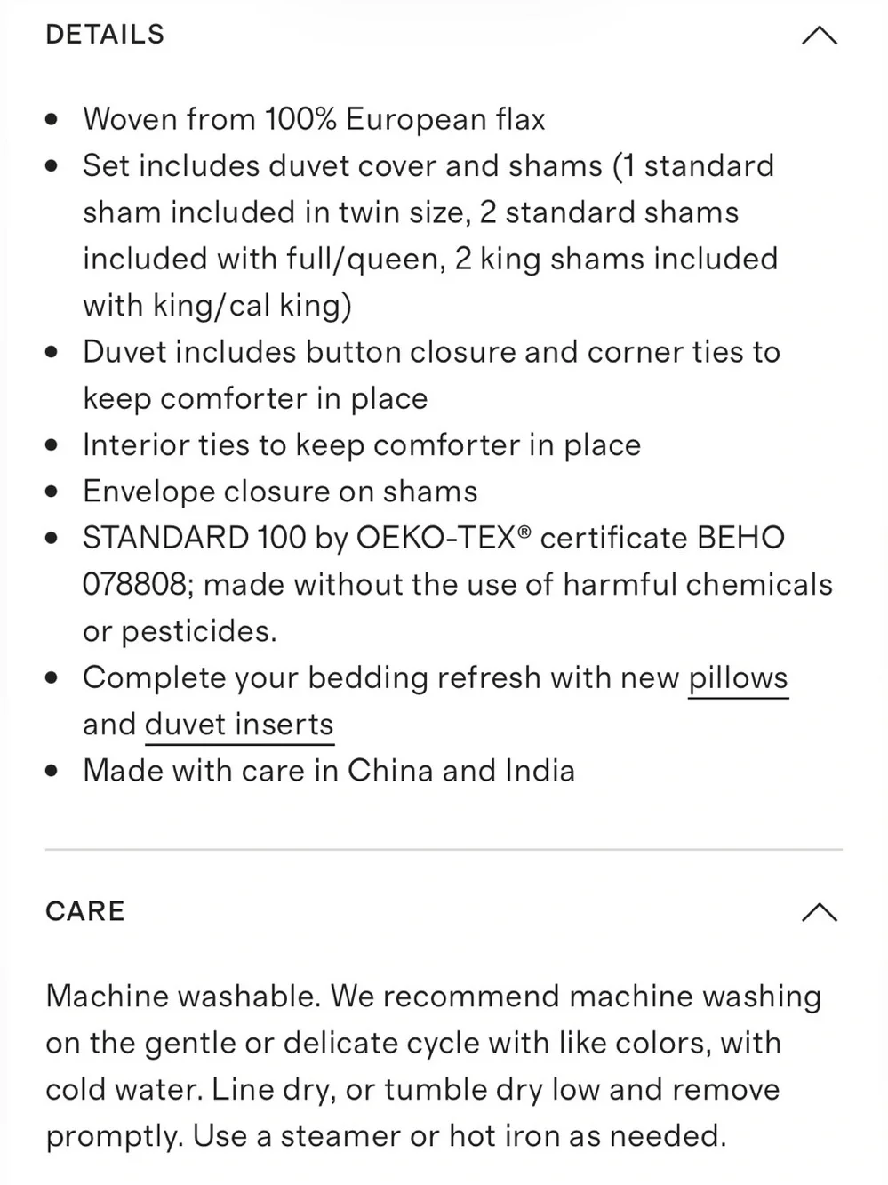 NWT Quince European Linen 3 Piece Duvet Cover Set, King/Cal king (Toffee)